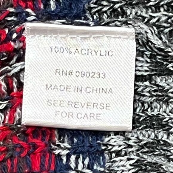 Roxy Grey Knit Cardigan with Geometric Designs Size Medium - Picture 11 of 14